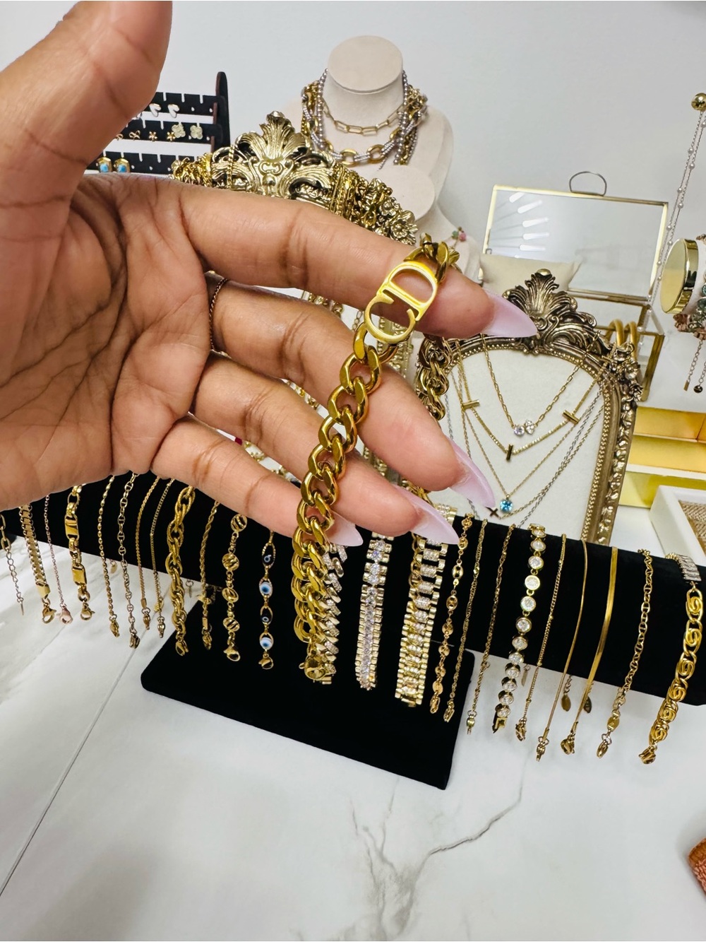 Gold Chain Link Bracelet 18k gold plated Stainless Steel